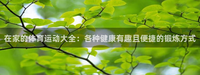 米兰体育app下载：在家的体育运动大全：各种健康有趣且便捷的锻炼方式